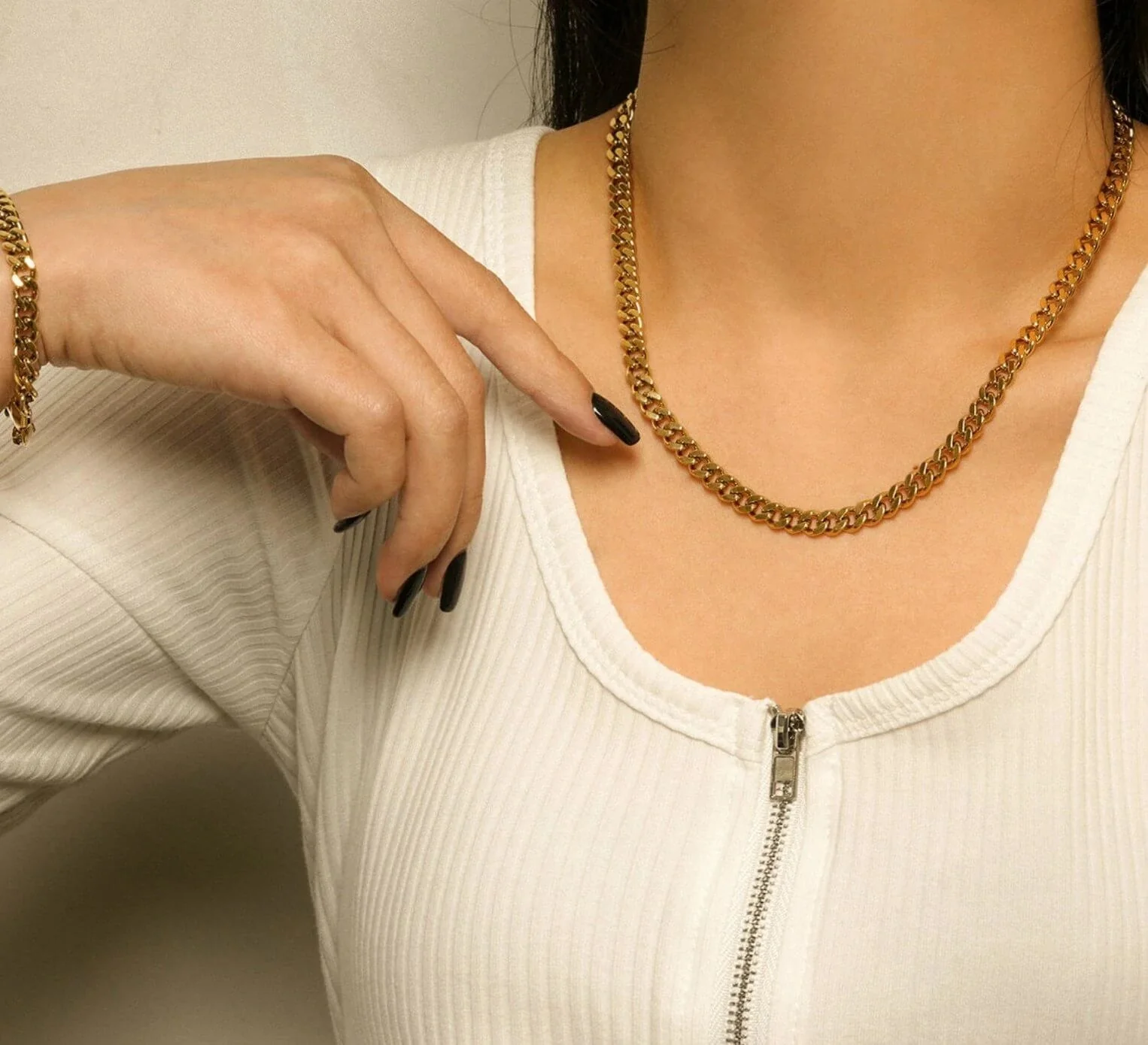 Gold Chain Necklace - Mason & Madison Cable Chain Necklace - Image 3