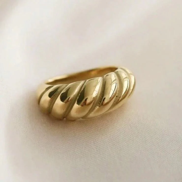 Gold Ring - Mason & Madison Croissant Dôme Ring - Image 3
