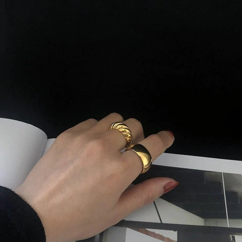 Gold Ring - Mason & Madison Croissant Dôme Ring - Image 7