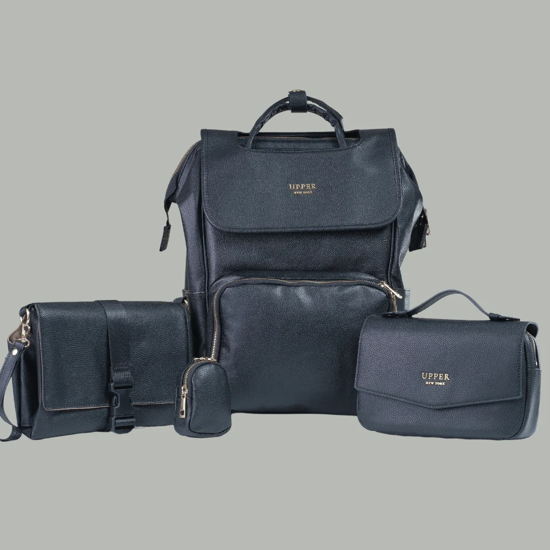 Leather Changing Bag - Everyday Changing Clutch (Black) - Image 8