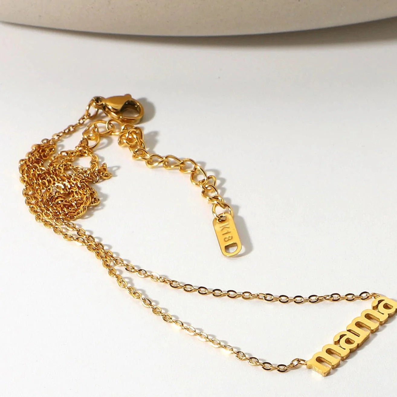 Gold Pendant Necklace for Mom - Mason & Madison Mama Letter Chain Necklace - Image 3