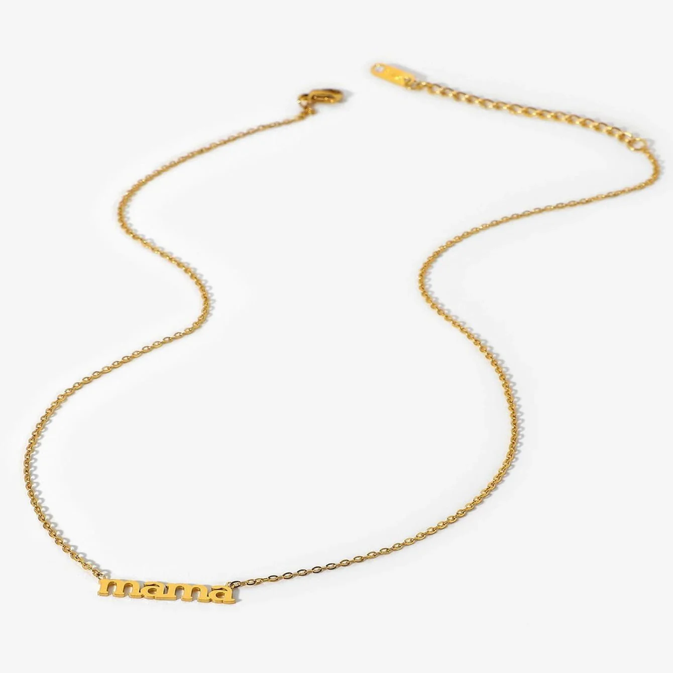 Gold Pendant Necklace for Mom - Mason & Madison Mama Letter Chain Necklace - Image 5