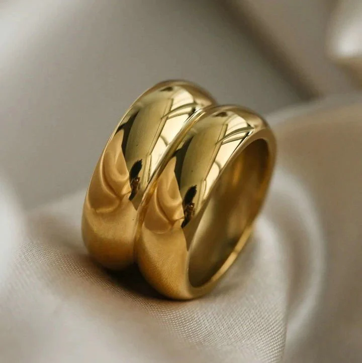 Gold Ring - NYC Duo Ridge Ring - Image 4