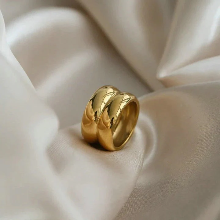 Gold Ring - NYC Duo Ridge Ring - Image 8