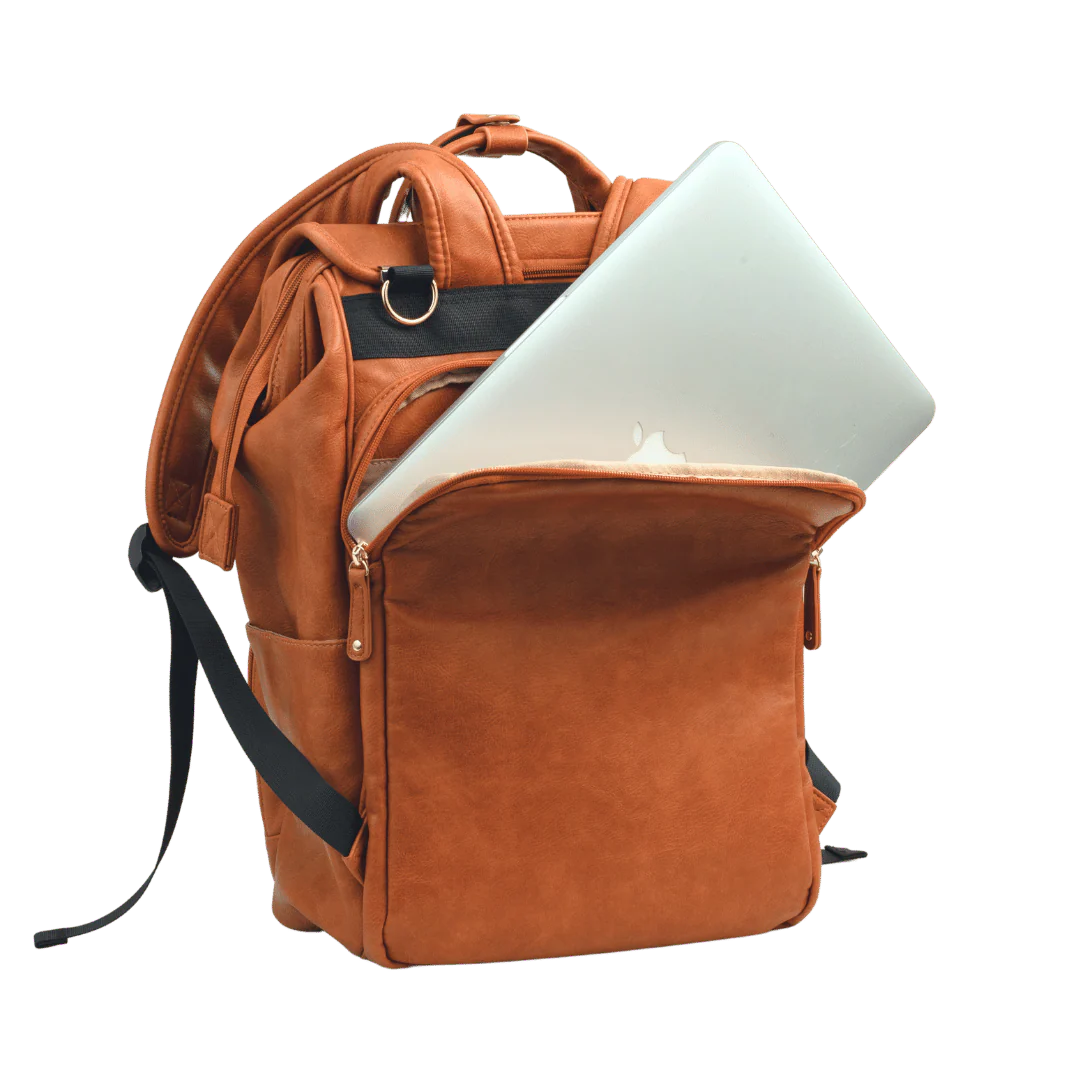 Leather Diaper Bag Backpack - La Madison™ II - Work & Play Commuter Backpack Gift Set (Limited Edition) - Image 9